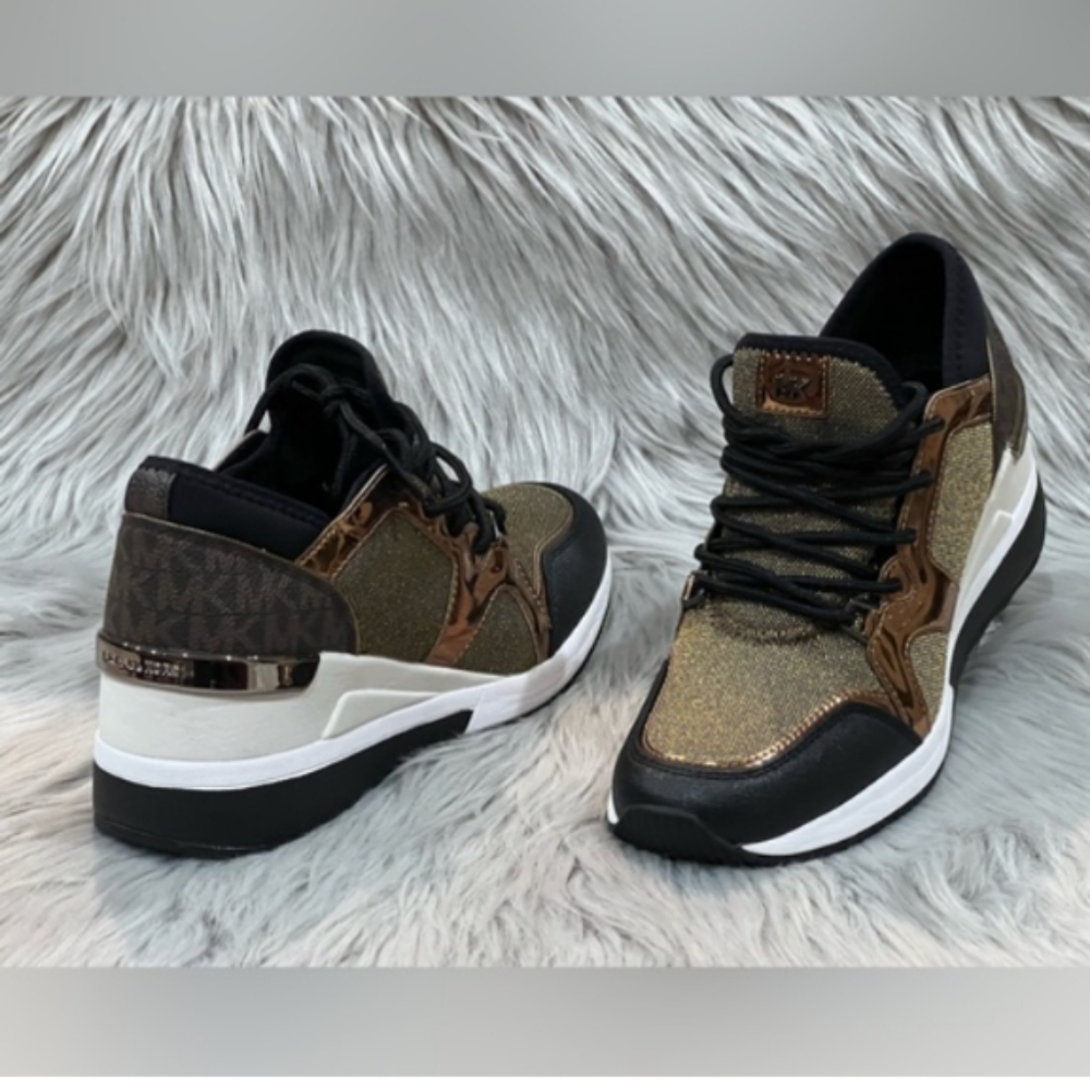 Women's Gold and Black Sneakers - Picture 3 of 3